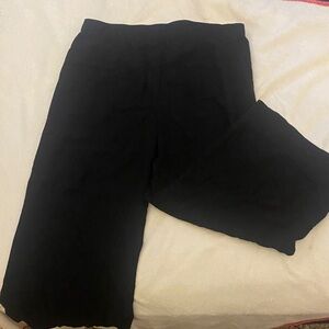 H&M Linen Blend Pants in Black